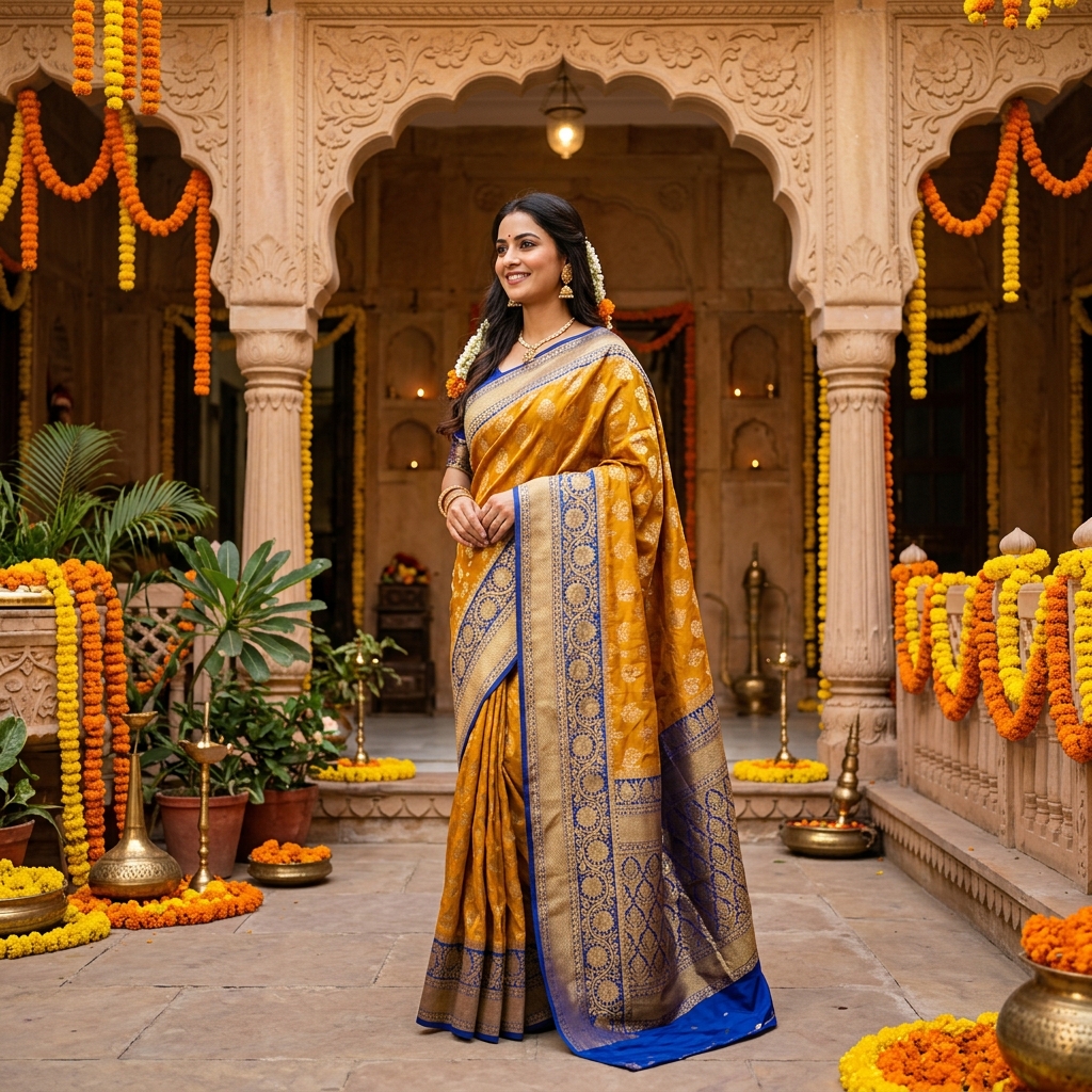 Royal Yellow Banarasi Silk